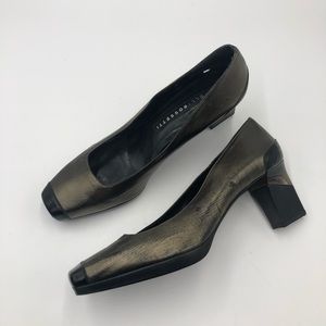 Fratelli Rossetti Gray Leather Patent Pump Heels